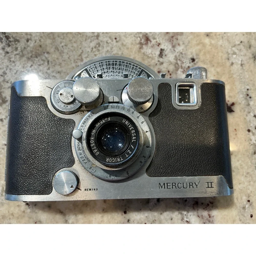 Universal Vintage Mercury II CX 35mm Camera Leather Case Brown Mid Century AS IS